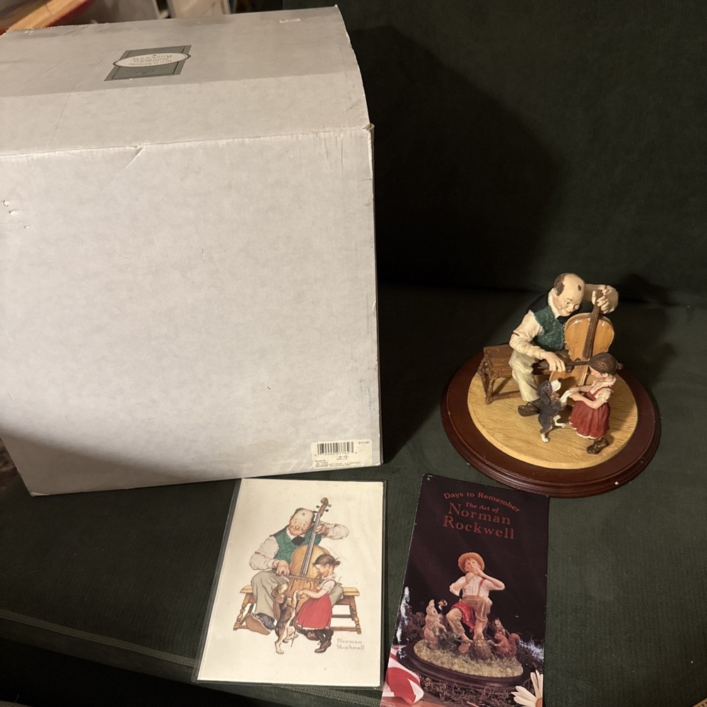Norman Rockwell 1993‎ the Fiddler Holiday Polyresin Figure Box & Paperwork